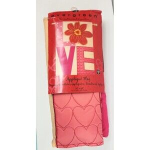 (New) Valentine's Love House Flag 28"x44" Evergreen Flag & Garden